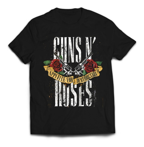 Camiseta Guns And Roses Double Revolver Rock Activity