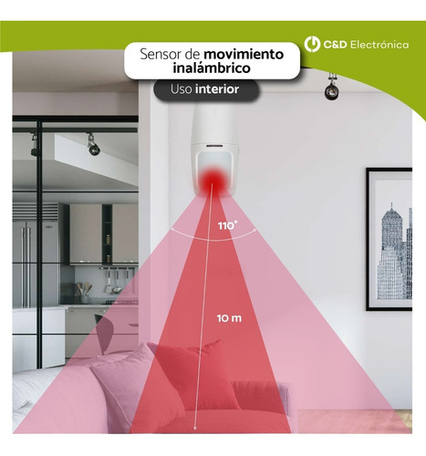 Imagen 2 de 7 de Sensor Movimiento Inalámbrico Alcance 10m - Smartalarm