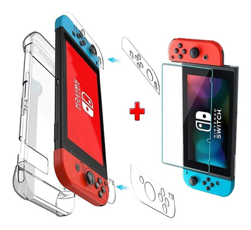 Pack Case Nintendo Switch Con Mica De Vidrio Templado