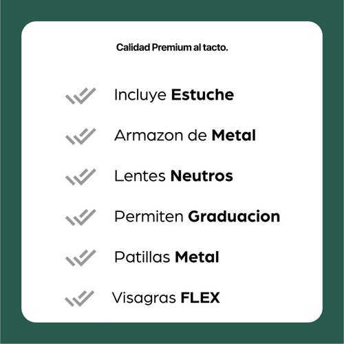 Anteojos Lectura Armazon Lente Metal Unisex Hadar Zienna Negro Dorado