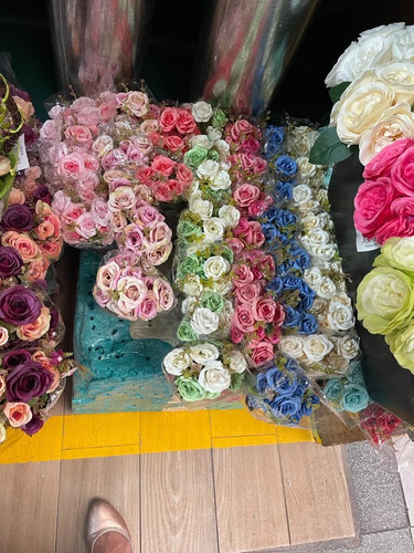 Ramo Flores Peonias Artificiales Rosa Novia Boda Centro Mesa