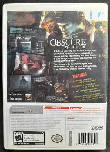 Obscure The Aftermath Nintendo Wii Completo - Wird Us (Usado)