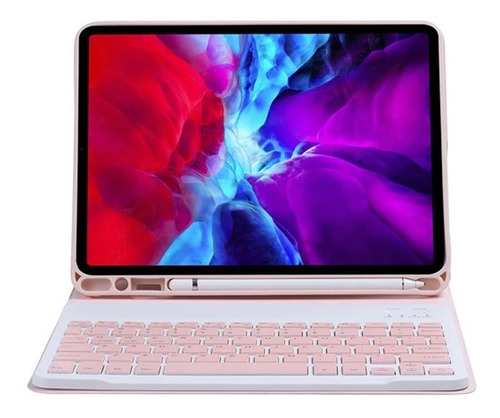 Imagen 7 de 9 de Funda Para iPad 10.2 7/8/9 Gen + Teclado Color + Slot Pencil