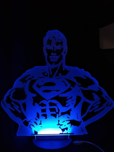 Lampara De Led 3d Superman. Tamaño De 30cm.