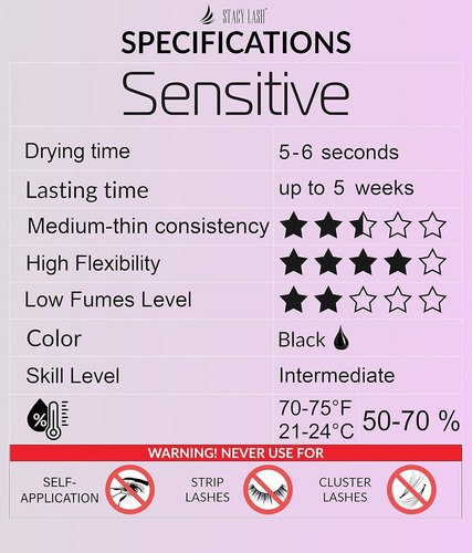 Pegamento Para Extensiones De Pestañas Stacy Lash Sensitive,