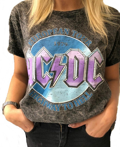 Remera Nevada Mujer Ac Dc European Tour 79 Brendy Store Rock