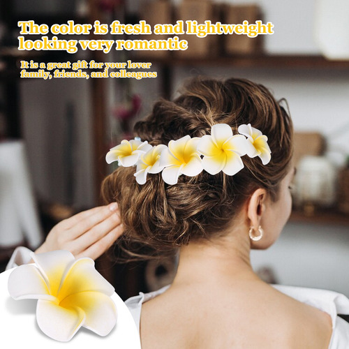 100 Unidades De Frangipani Artificial Hawaiano De Espuma Bla