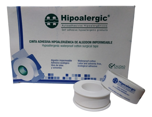 Cinta Adhesiva Algodon Impermeable Hipoalergic 2,5cm X 12u 