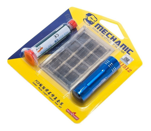 Kit Mechanic S1512 Adesivos Bga + Lâmpada Uv + Máscara Solda