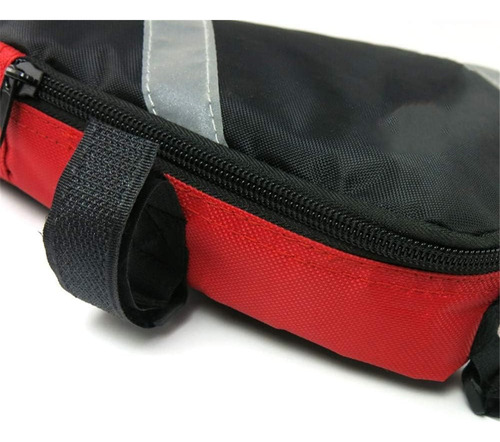 Bolso Alforja Triangular Cuadro Porta Objetos Para Bicicleta Rojo