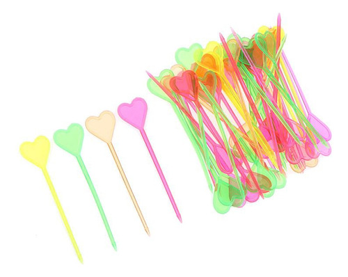 30 Palillos Neon Coctel Bebidas Frutas Decoracion Fiesta For