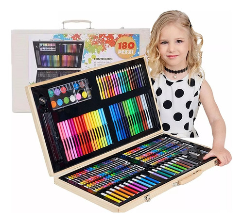 Lapices Colores Profesionales Set Escolar Kit Dibujo 180pcs
