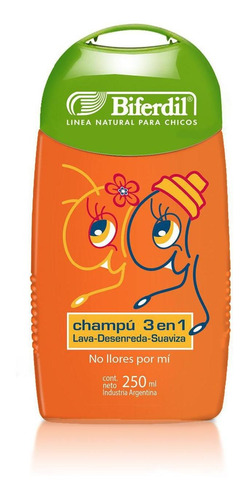 Biferdil Champú Para Niños 3 En 1 X 250 Ml - Naranja