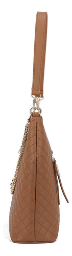 Bolsa Dama Perry Ellis Interior Amplio Correa Ajustable Color Camel Diseño De La Tela Rayas