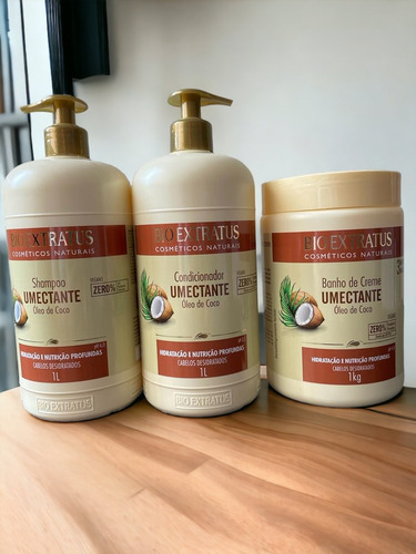 Kit 1 Shampoo 1 Condicionador 1 Banho De Creme 1l