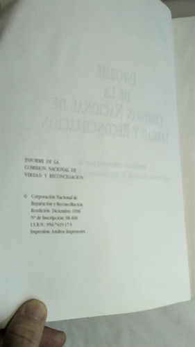 Informe De La Comisión Nacional De Verdad Y Reconciliación (Usado)