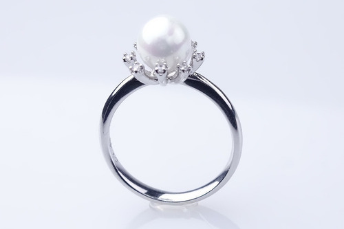 Imagen 3 de 7 de Anillo Perla Ariel Regalo Mama Novia Laminado Plata Ley 925