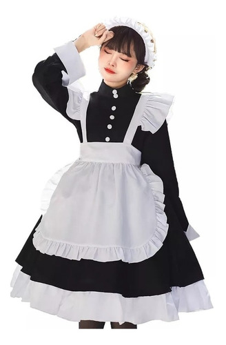 Vestido Disfraz Gótico Japonés Lolita Cosplay Kawaii Dama