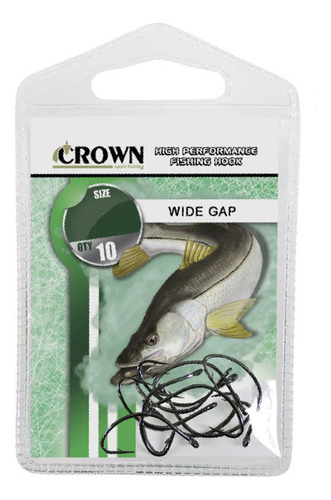 Anzol Crown Wide Gap Black Número 1 10 Un