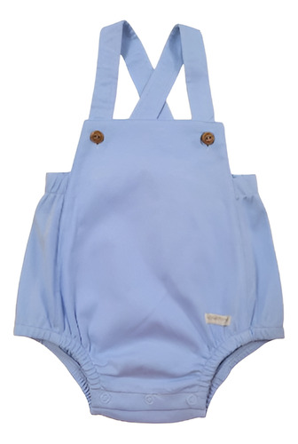 Overol Celeste 100% Algodón Pima Para Bebé Niño