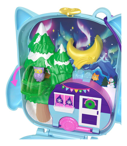 Polly Pocket Set De Juego Compacto Pijamada De Búho Color Mu