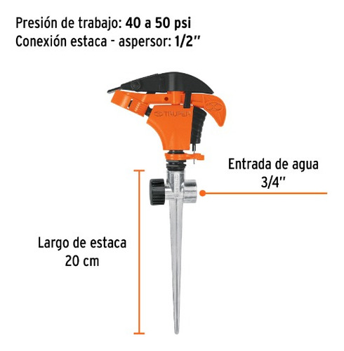 Aspersor De Estaca 2 Vias Truper Cod: 6020339