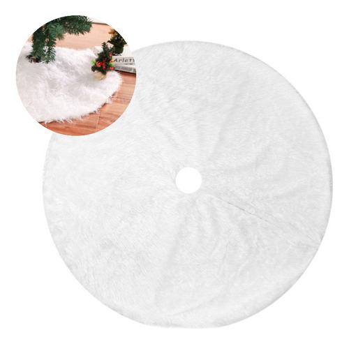 Mc 122cm Decoración De Pie De Arbol Navideño De Felpa Blanca
