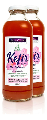 Kefir De Agua Con Flor De Jamaica Bebida Probiótica 1 Litro 