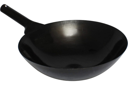 Wok Pro Chef Acero Al Carbon Saltear Freir Cocinar Al Vapor