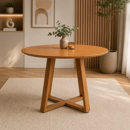 Mesa De Jantar Redonda Onix 110cm Para 4 Lugares Gabilitte