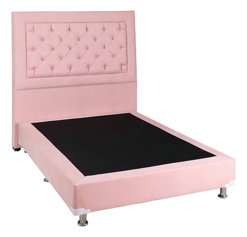 Cabecera King Size Dicasa Mary Rosa + Box Dicasa Pink