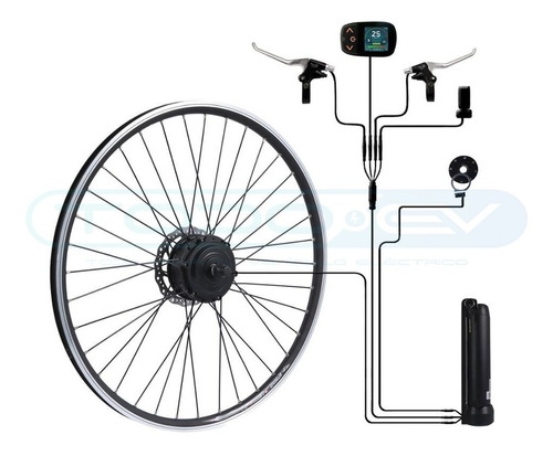 Imagen 3 de 7 de Kit Bicicleta Eléctrica Motor Ebike Completo 1 Listo Colocar