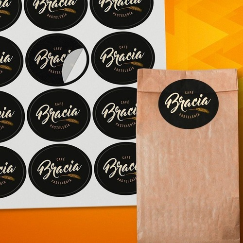 Etiquetas Calcomanías Vinil Personalizadas 4cm 150pz Circulo Blanco A Elegir