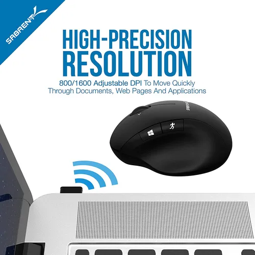 Mouse Inalámbrico Sabrent 4d Recargable Ergonómico (ms-wrch)