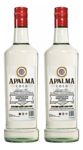 Ron Apalmacoco Caribbean Rum Coconut 750ml X2