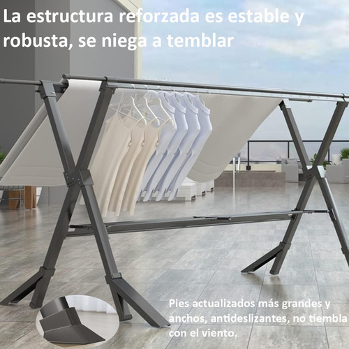 Tendedero De Ropa Plegable Tripolar En Forma De X Metálico