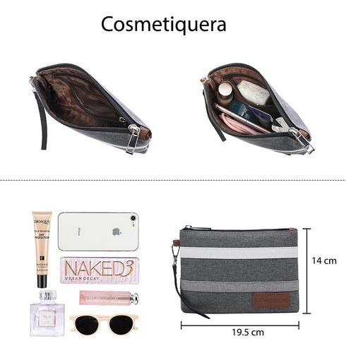 Imagen 3 de 7 de Bolsa Mujer De Lona Casual Ligera Para Laptop Y Cargador Cel