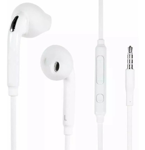 Auriculares Con Manos Libres Plug Jack Compatible Samsung ® Color Blanco