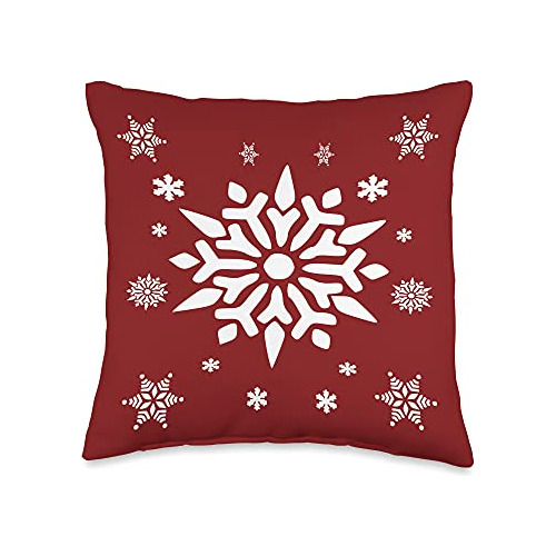 Almohada Decorativa De Navidad Copos De Nieve Lindos, A...