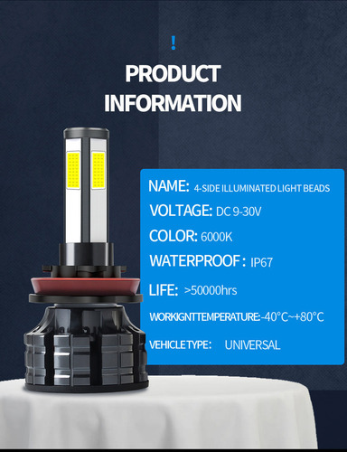 Premium Kit De Focos Faros Csp Led H4 Hb2 9003