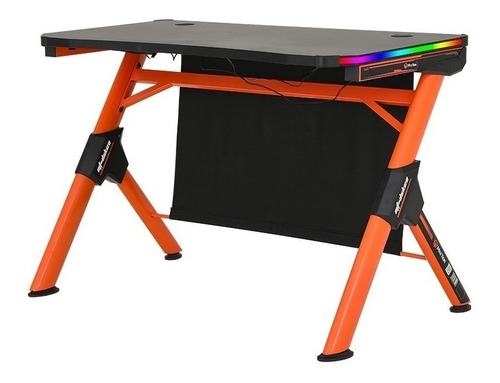 Escritorio gamer Meetion DSK20 fibra de carbono de 110cm x 75.5cm x 60cm negro y naranja Pintura de piano