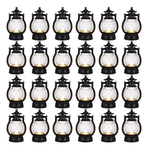 24 Pcs Mini Lantern Decorative With Flickering Led Cand...