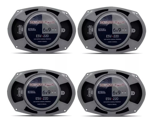 02 Alto Falante Snake 6x9 220wrms + Módulo Taramps 800w Rms