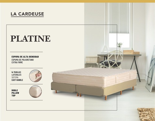Sommier 2 Plazas Size La Cardeuse Platine 160x190