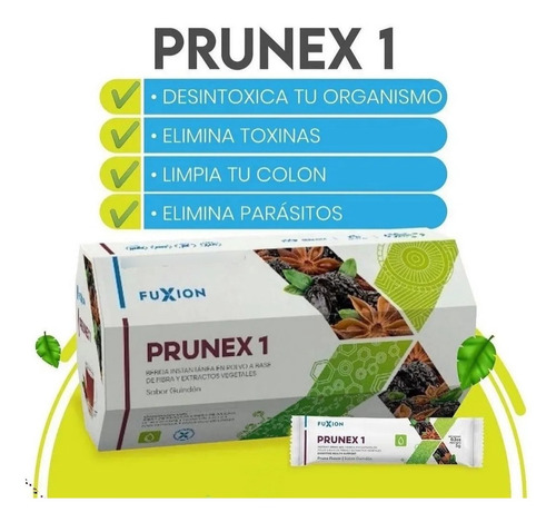 Bebida Fuxion Prunex 1 Té Hierbas Limpieza Colon Intestinos
