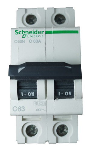 Llave Termica Schneider Bipolar 2x63 Curva C 6ka