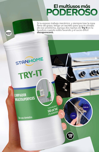 Try-it Limpiador Concentrado Stanhome Uso Doméstico 500 Ml
