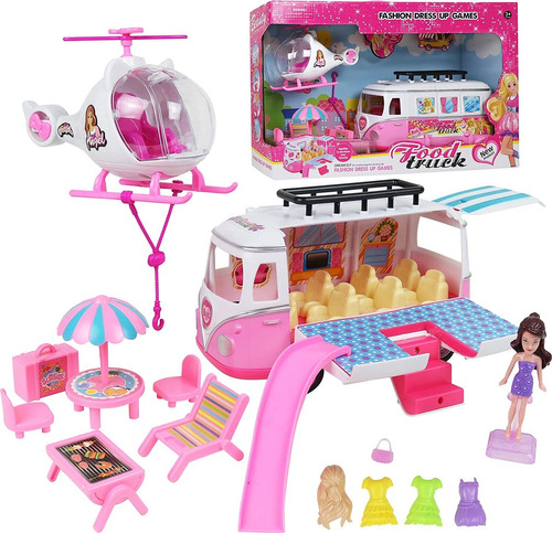 Teganplay Toy Camper Playset Para Niñas Incluye Rv Van Helic