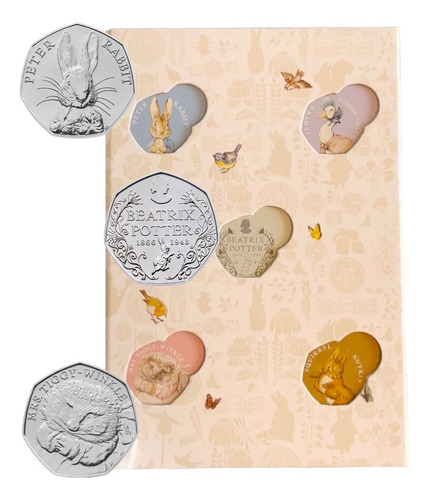 Álbum Beatrix Potter 2016 Com 3 Moedas De 50 Pence