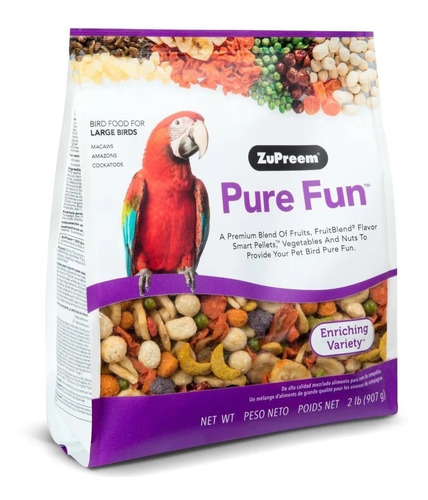 Alimento Pure Fun Zupreem Para Guacamayas Y Loros  907 G